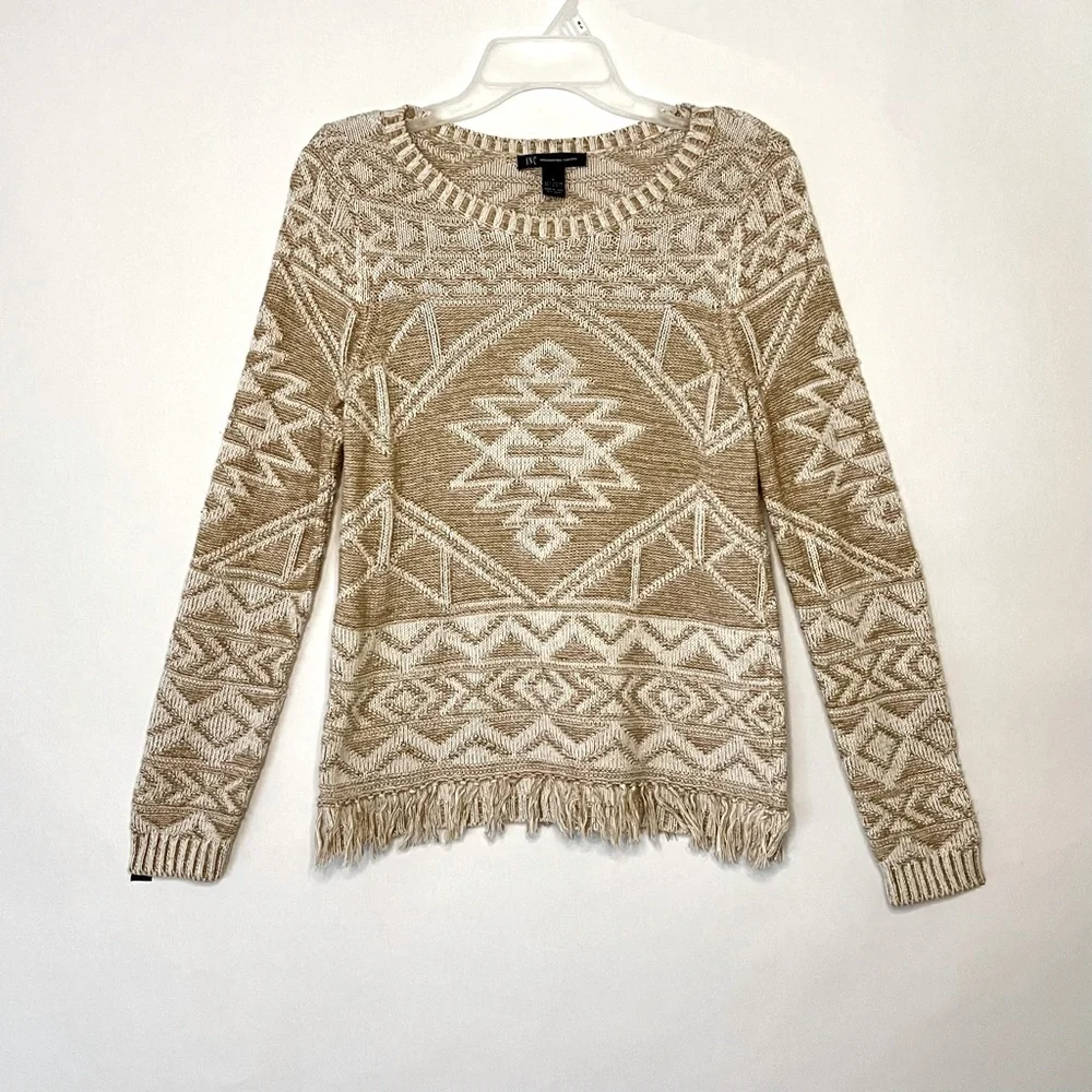 INC Fringe Tribal Sweater - Picture 2 of 9